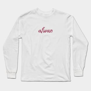 afwan - maroon red Long Sleeve T-Shirt